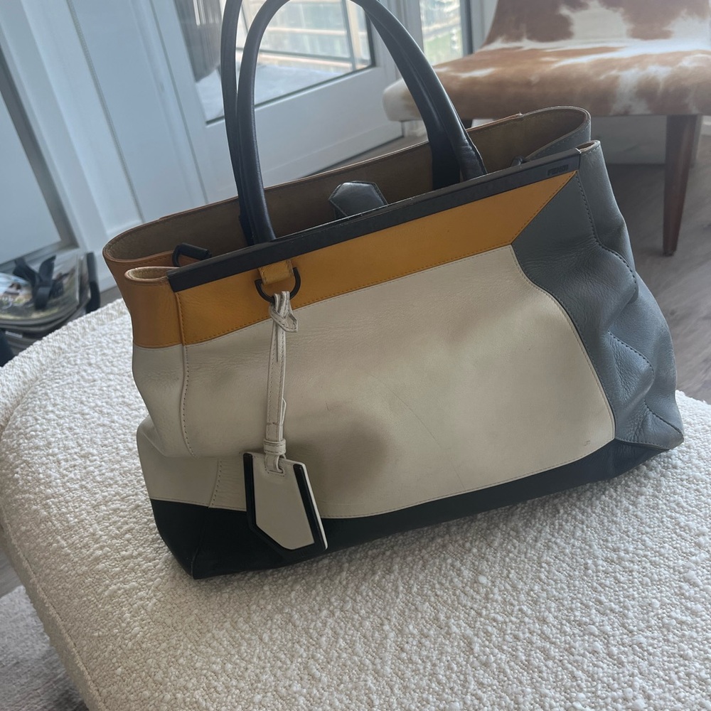 FENDI color blocked handbag.